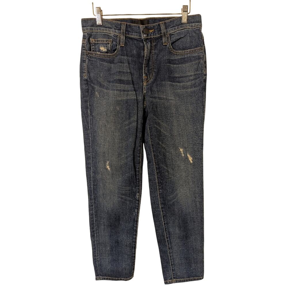 Vince Sz25 0  Blue distressed Manny boyfriend loose fit jeans medium wash